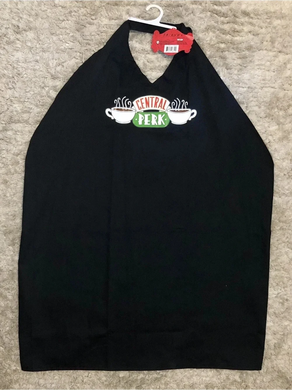 Central Perk Cafe Black V-Neck Apron Friends TV Show One Size Fits Most NEW NWT